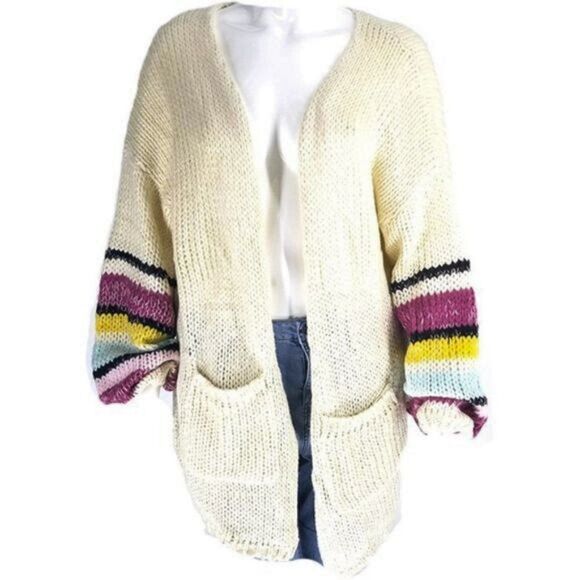Cozy Striped Cardigan Plus Sizes 1X-2X NWT - Picture 2 of 4